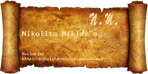 Nikolits Miklós névjegykártya